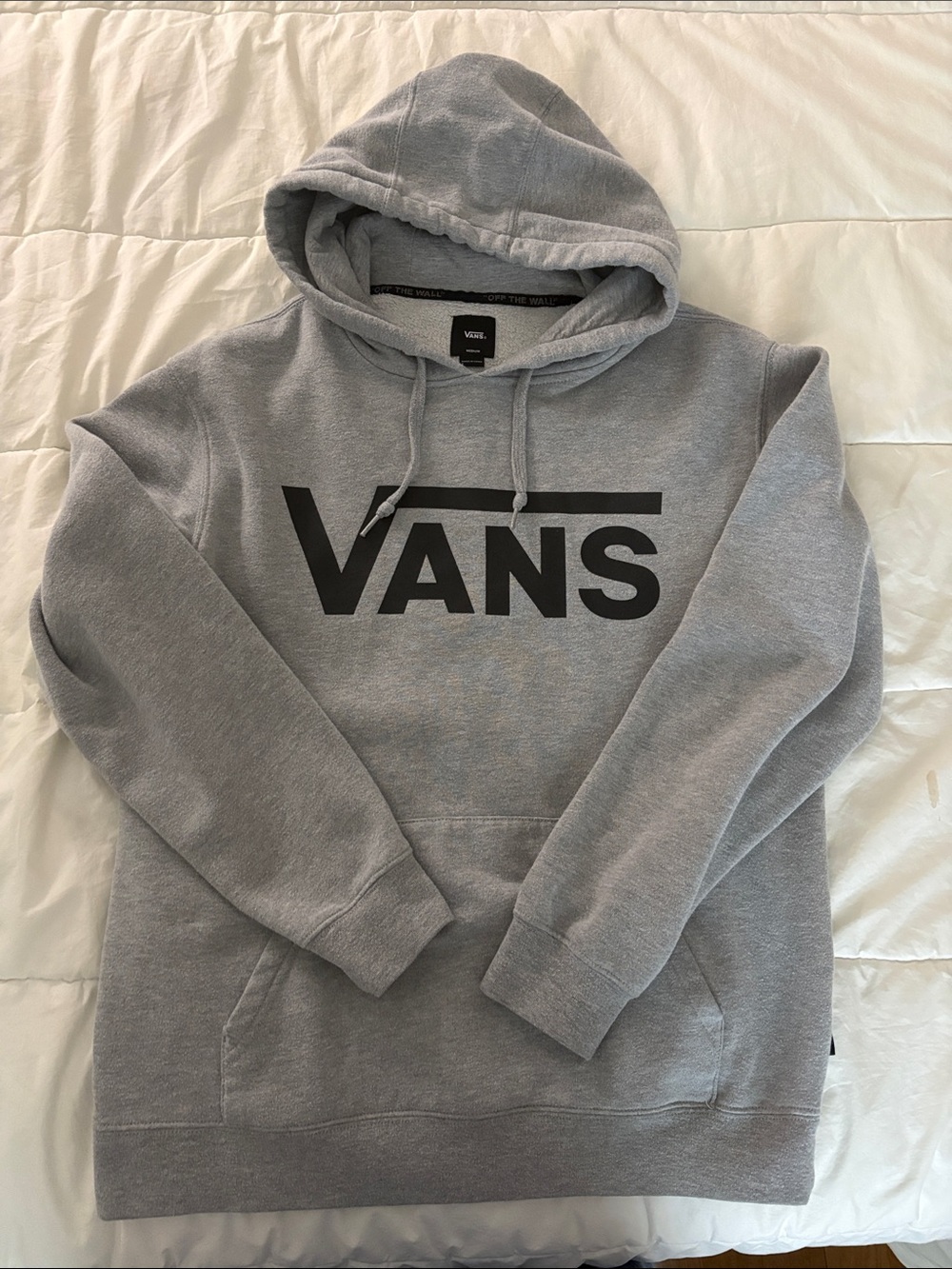 Vans Gray Pullover Hoodie with Black Logo